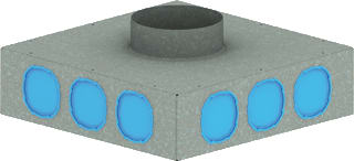 Burgerhout - Hybalans Plus Afvoerlucht WTW ventilatiekap Hb-Pl A.Plenum400X400X110