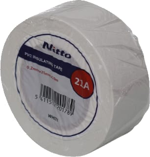 Nitto - 21A PREMIUM Zelfklevende tape Pvc Tape Wit 25Mmx10M