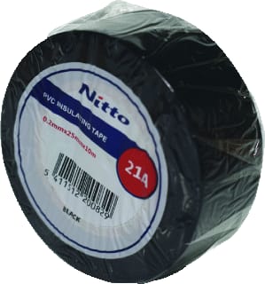 Nitto - 21A PREMIUM Zelfklevende tape Pvc Tape Zwart 25Mmx10M