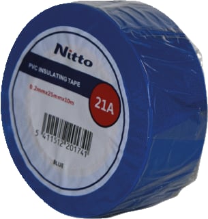 Nitto - 21A PREMIUM Zelfklevende tape Pvc Tape Blauw 25Mmx10M