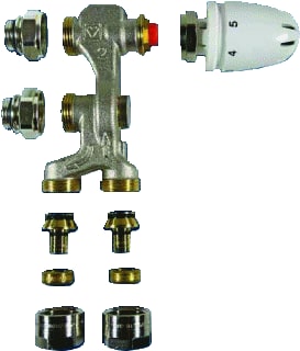 Betherma - TOEBEHOREN Rad.aansl.combi. m kraan+onderblok avm216