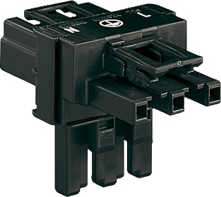 Wago - Winsta Midi 770 Comp. verd. insteekb. gebouwinstal. T-Verdeler 1M-2F 3P Zw