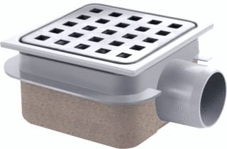 Van den Berg - Vloerput met 1 aansluiting Abs Put 10X10 Zu40 Rvs/Ro