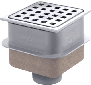 Van den Berg - Vloerput met 1 aansluiting Abs Put 10X10 Ou50 Rvs/Ro