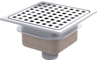 Van den Berg - Vloerput met 1 aansluiting Abs Put 15X15 Ou40 Rvs/Ro
