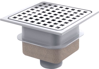 Van den Berg - Vloerput met 1 aansluiting Abs Put 15X15 Ou50 Rvs/Ro