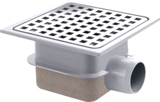 Van den Berg - Vloerput met 1 aansluiting Abs Put 15X15 Zu50 Rvs/Ro