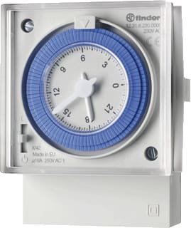 Finder - 12 Analoge schakelklok vr paneelbouw Tijdklok Ana./Dag 1Kan16A