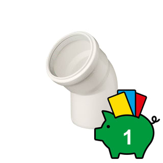 Ubbink - Rolux PP wit Enkelw. rookgashulpstuk 2 aansl. Rlx Pp-W Bocht 80Mm 45Gr