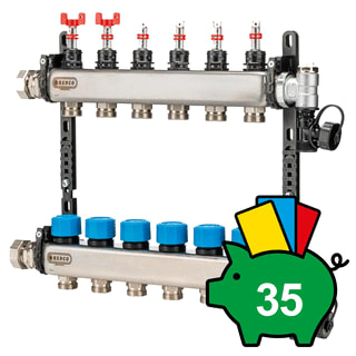 Henco - Hencofloor UFH-MDSS Verdeler voor hydronische circuits 05-Gr Verd. Rvs Regb.Deb.