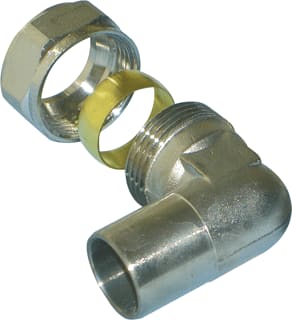 Pentec - Fitting met 2 aansluitingen Korte Knie 15Knel X 15Pyp
