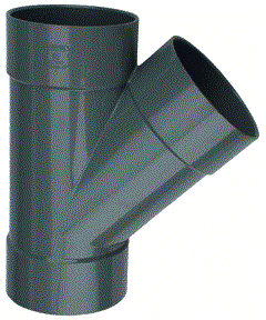 Wavin - Fitting met 3 aansluitingen Pvc T-Stuk 45 Gr 50 3M Bc