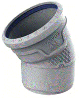 Wavin - AS+ Fitting met 2 aansluitingen Bocht 30 Lgr 125 M/S