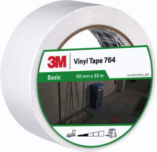 3M - 764 Zelfklevende tape Vinyltape Wit 50Mmx33M