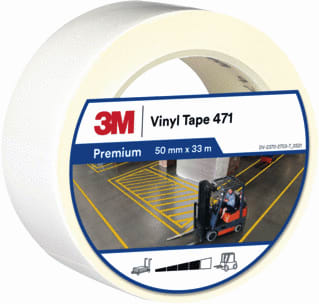 3M - 471 Zelfklevende tape Vinyltape Wit 50Mmx33M
