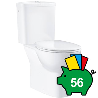 Grohe - Bau Ceramic Closetcombinatie Duo Blok S-Trap Ao Riml.