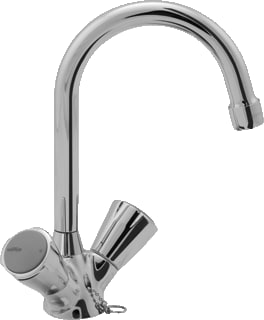 Venlo - Nimbus II Messing Keramisch Wastafelmengkraan (opbouw) Wastmkr Nimb/2M 1G 135