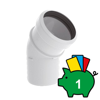 Burgerhout - Safe-PP Enkelw. rookgashulpstuk 2 aansl. Bocht 80 Safepp W 43Gr.