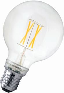 GE - LED-lamp bail g80 fil 6.5w/827 e27 clr
