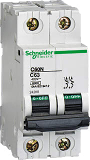 Schneider Electric Merlin Gerin - C60 N Installatieautomaat autom 10ka c60n 63a-d 2p