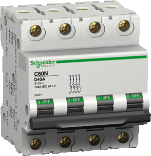 Schneider Electric Merlin Gerin - C60 N Installatieautomaat autom 10ka  c60n 3a-d 4p