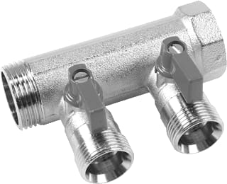 Henco - VB met geint.kogelkraan blauw CV/perslucht/tap/koelwater verdeler Ek-Verd 3Gr/Krn 3/4X2Ek B