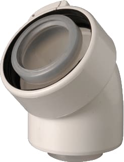 Ubbink - Concentr. RGA/LTV hulpstuk 2 aansl. rlx pp bocht 45gr. 80/125