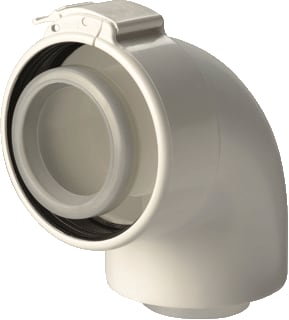 Ubbink - Concentr. RGA/LTV hulpstuk 2 aansl. rlx pp bocht 87gr. 80/125
