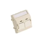 Panduit - Inzetplaat schakelmateriaal outlet 2v 45x45 schuin aw