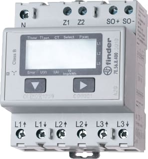 Finder - 7E Elektriciteitsmeter Kwhm 3F4L X5A 7E.56 Mid