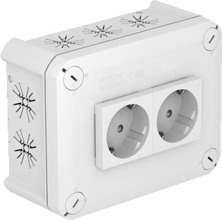 OBO - T-Box 100 Opbouwdoos wand/plafond T-Kabelds T100 Wcd 2V Wt