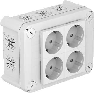 OBO - T-Box 100 Opbouwdoos wand/plafond T-Kabelds T100 Wcd 4V Wt