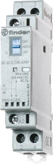 Finder - 22 Met LED Installatiehulpschakelaar modulair Magn Indu+S 2M/25A/24Vuc