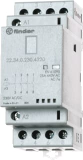 Finder - 22 Met LED Magneetschakelaar Magn Schak 4M/25A/230Vuc
