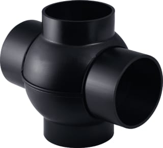 Geberit - PE Fitting met 4 aansluitingen Kogel Tst 180Gr 63/63
