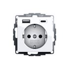 Gira - Systeem 55 Wandcontactdoos (WCD schakelmat.) Wcd Ra Sh Sys55 Usb Zwg