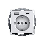 Gira - Systeem 55 Wandcontactdoos (WCD schakelmat.) Wcd/Ra Usb 2V Zwm