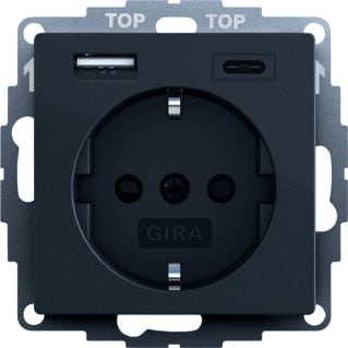 Gira - Systeem 55 Wandcontactdoos (WCD schakelmat.) Wcd/Ra Usb 2V Sys55 Ant
