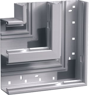 Hager - Verticaal hoekstuk wandgoot BR65 VLAKKEHOEK 65X210 GRS