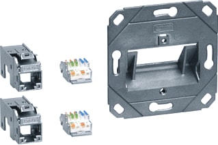 Hager - Tehalit Ecoline Datacontactdoos twisted pair Data-Aansl. 2Xrj45 8/8 6A