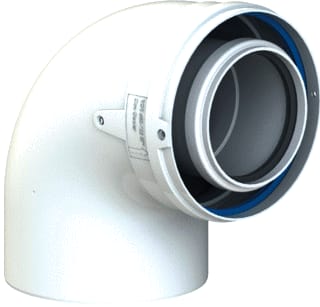 Cox Geelen - CoxDENS Concentr. RGA/LTV hulpstuk 2 aansl. Bocht 80/125 Pp/Alu 87Gr