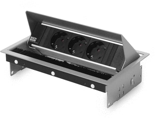 Bachmann - Coni 3xWCD Bureau aansluitunit Ocs I 3X 230V Zilvergrijs