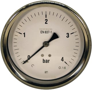 Ubel - 1001A Buisveermanometer Manometer 100 Mm 0-4 Bar