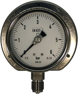 Ubel - Buisveermanometer manometer 100 mm 0-6 bar
