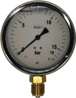 Ubel - 1004 Buisveermanometer Manometer 100 Mm 0-16 Bar