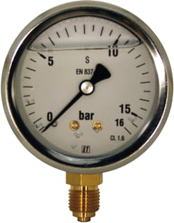 Ubel - 1010 Buisveermanometer Manometer 63 Mm 0-16 Bar