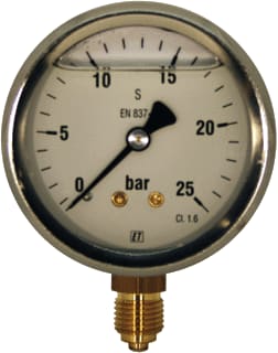 Ubel - 1010 Buisveermanometer Manometer 63 Mm 0-25 Bar