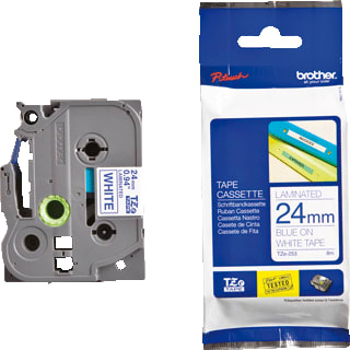 Brother - Labeltape Tape Tze-253 24Mm W/B
