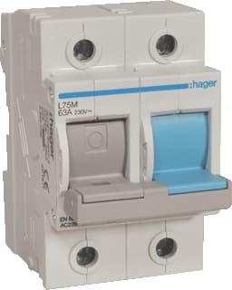 Hager - L Patroonlastscheider Patrlstsch.D063A 1P+N L75M