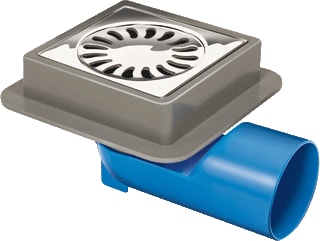 Van den Berg - Vloerput met 1 aansluiting Abs Put 96X96Mm Rvs M/Rsa